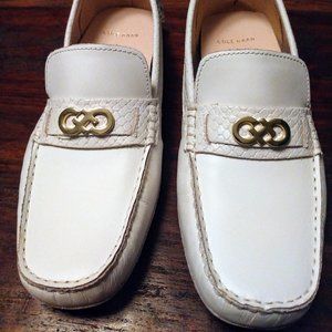 Cole Haan Shelby Logo Driver Loafers White 7.5